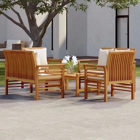 vidaXL 5 pcs conjunto lounge de jardim c/ almofadões acácia maciça