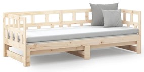 Sofá-cama de puxar 2x(90x200) cm pinho maciço
