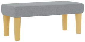 Cama Box Spring com Colchão e Banco Cinza Claro 90x200 cm em Tecido