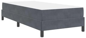 Cama box spring com colchão Cinza Escuro 80 x 210 cm Veludo