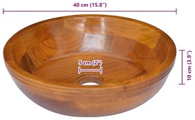 Lavatório Φ40x10 cm madeira de teca maciça