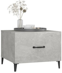 Mesas de centro + pernas de metal 2pcs 50x50x40 cm sonoma cinza