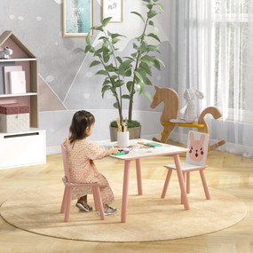 ZONEKIZ Conjunto de Mesa e Cadeiras para Crianças de 3 Peças Mesa Infa