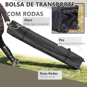 Tenda Dobrável Pop-UP 3,92x3,92x2,83 m Tenda de Jardim com Altura Ajus