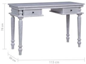 Secretária 115x50x78 cm madeira de mogno maciça