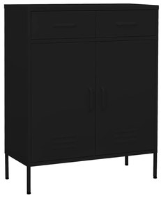 Armário de arrumação aço 80x35x101,5 cm preto