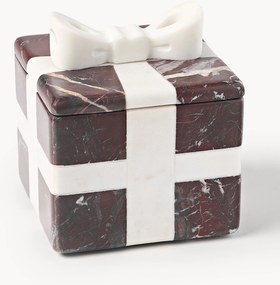 Caixa decorativa de Natal em mármore Rosso Levanto Cutemas, L 12 cm