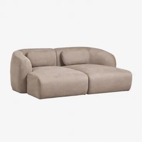 Sofá Modular Chaise Longue De 2 Peças Em Chenille Coquette Chenille Castanho Trigo - Sklum