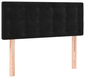 Cabeceira de cama c/luzes LED veludo 100x5x78/88 cm preto