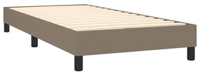 Cama box spring + colchão/LED 90x200cm tecido cinza-acastanhado