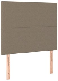 Cama box spring + colchão/LED 80x200cm tecido cinza-acastanhado