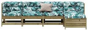 5 pcs conjunto lounge de jardim c/ almofadões pinho impregnado