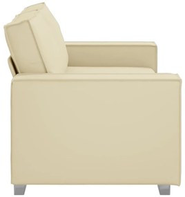 Sofá Loveseat vidaXL Creme 140 cm em Couro Sintético