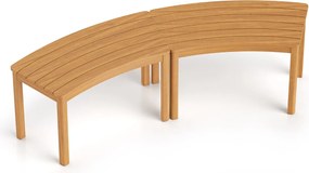Conjunto de 2 bancos jardim curvos de madeira de acácia para exterior, sem encosto, com capacidade para 180 kg e 2 lugares, para pátio, jardim, alpend