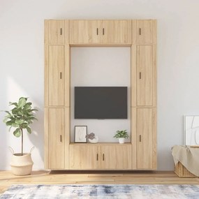 vidaXL Conjunto móveis de TV 8 pcs madeira processada carvalho sonoma