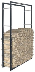 Suporte para lenha 80x25x150 cm aço preto