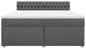 Cama com molas/colchão 180x200 cm tecido cinzento-escuro