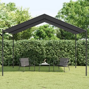 vidaXL Tenda com toldo 4x4 m aço e tecido antracite