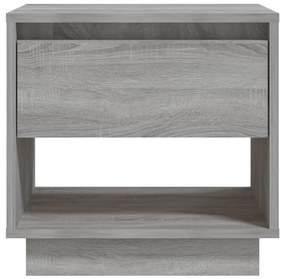 Mesa de cabeceira 45x34x44 cm aglomerado cor sonoma cinzento