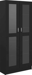802769 vidaXL Armário vitrine 82,5x30,5x185 cm derivados de madeira preto