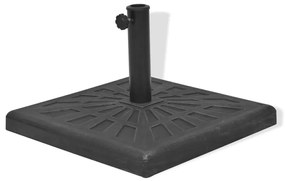Base para guarda-sol em resina quadrado preto 12 kg
