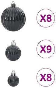 Enfeites de Natal 100 pcs Ø3/4/6 cm preto