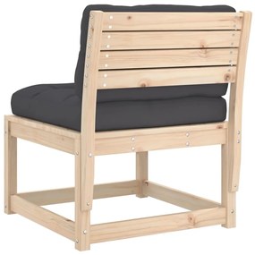 Sofás de jardim c/ almofadões 2 pcs pinho maciço