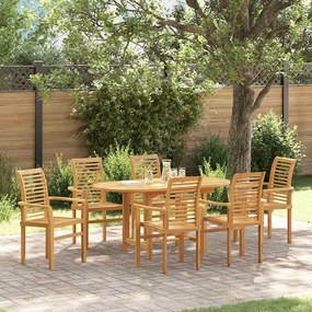 vidaXL Conjunto de Jantar para Jardim com 7 Peças em Madeira Teak.
