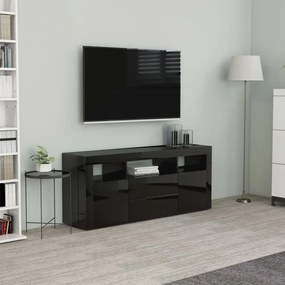 vidaXL Móvel de TV 120x30x50 cm derivados de madeira preto brilhante