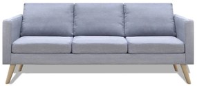 Conjunto de sofás de 2 lugares e 3 lugares tecido cinza claro