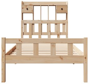 Cama com estante sem colchão 100x200 cm pinho maciço