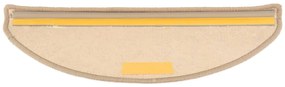 Tapetes de escada autoadesivos 15 pcs 65x21x4 cm bege-escuro