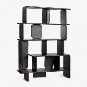 Estante 140x190 Cm Em Madeira De Manga Agathe Preto Claro - Sklum