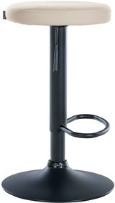 Banco de bar Ponte em couro sintético e com estrutura preta 38,5 x 60-81 x 38,5 cm Creme