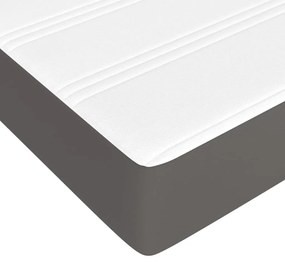 Colchão de molas ensacadas 90x190x20 cm couro artificial cinza