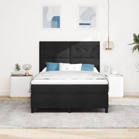 Cama Box com Colchão Preto 140x200 cm Tecido