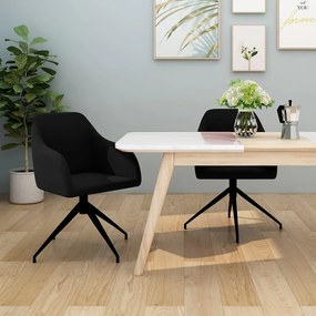 vidaXL Cadeiras de jantar 2 pcs veludo preto