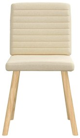 Cadeiras de jantar 6 pcs tecido cor creme