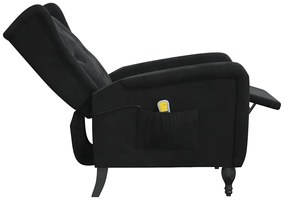 Poltrona de massagens reclinável veludo preto