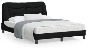 vidaXL Estrutura de cama com LED sem colchão 140x200 cm tecido preto