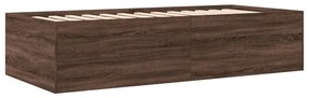 Sofá-cama com gavetas sem colchão 90x190 cm carvalho castanho