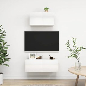 3079330 vidaXL 2 pcs conjunto de móveis de TV contraplacado branco brilhante