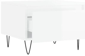 Mesas de centro 2pcs 50x46x35cm deriv. madeira branco brilhante