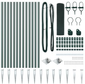 Conjunto de Postes de Cerca de PVC Conjunto de 2 Verde PVC, Metal