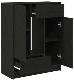 Aparador c/ gavetas e portas 73x31x90 cm carvalho preto