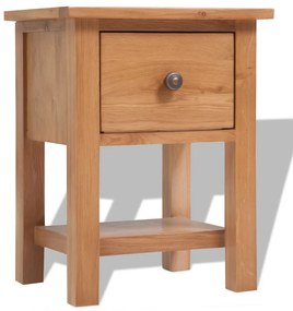 vidaXL Mesa de cabeceira em carvalho maciço, 36x30x47 cm, castanho