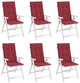 Almofadões p/ cadeiras altas jardim 6 pcs tecido vermelho tinto