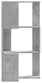 Estante canto 3 prateleiras derivados madeira cinzento cimento