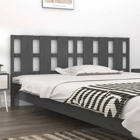vidaXL Cabeceira de cama 125,5x4x100 cm pinho maciço cinzento