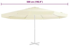 Tecido de substituição para guarda-sol 500 cm cor areia